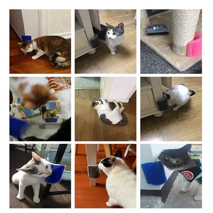 Cat Self Groomer With Catnip Cats Wall Corner Massage Comb Brush